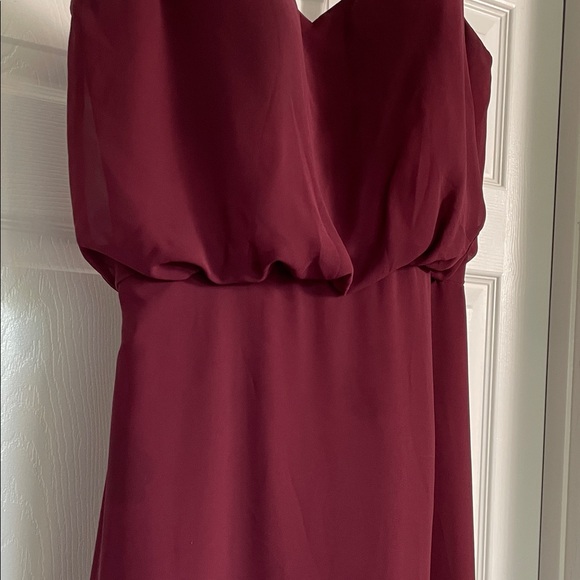 BILL LEVKOFF Dress 1266 Spaghetti Straps Floor Length 10 Wine Cranberry Lined - Picture 5 of 13